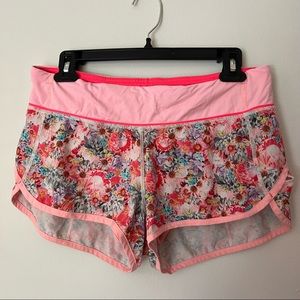 Lululemon Speed Shorts Floral Pink Pattern